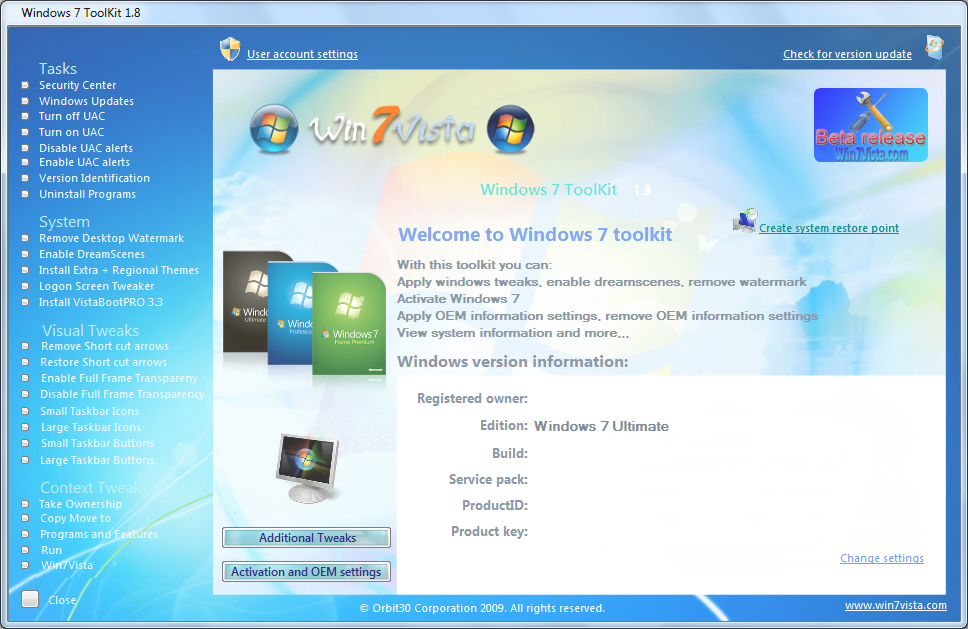 Windows 7 Toolkit 1.8